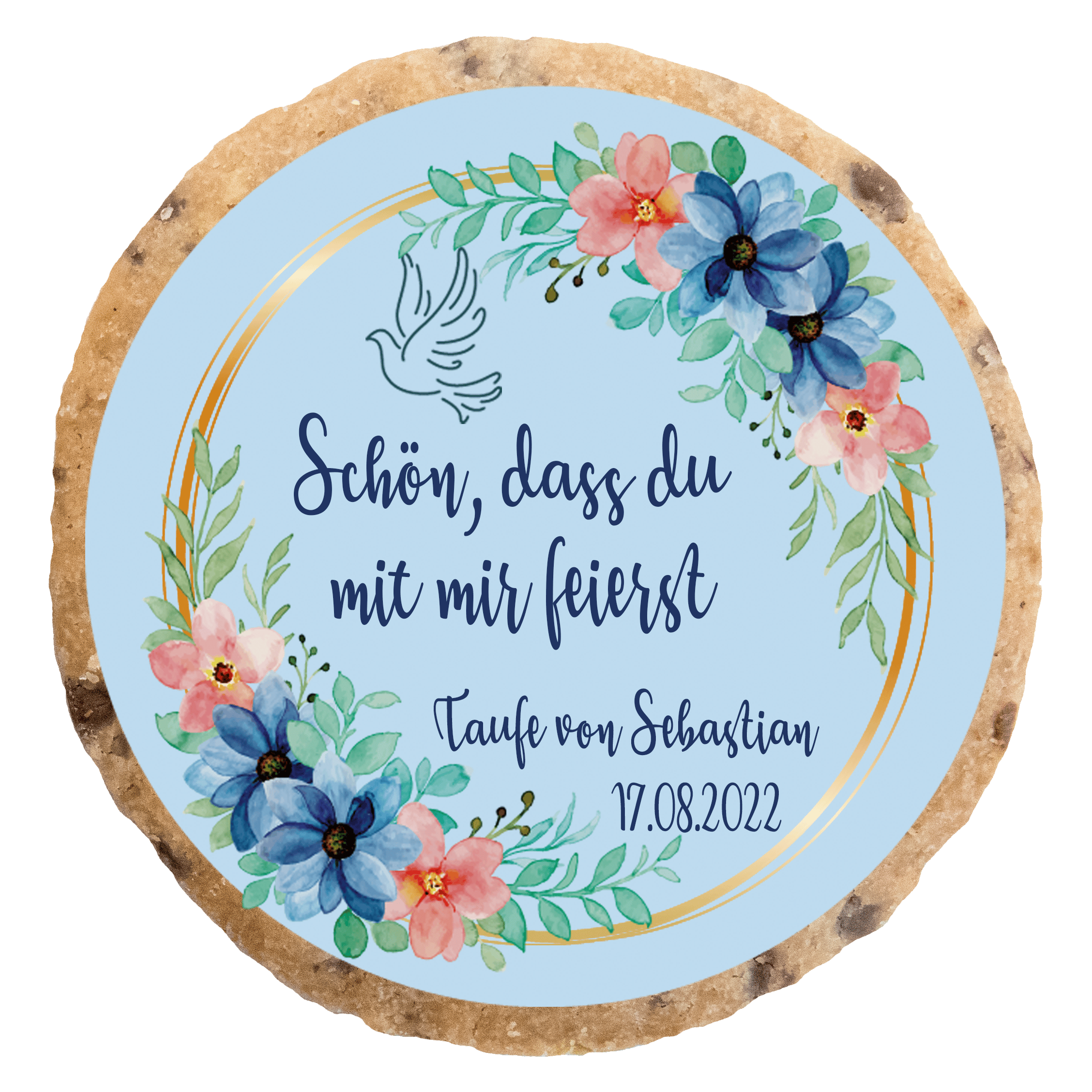 "Taufe 3_blau_Taube" MotivKEKS