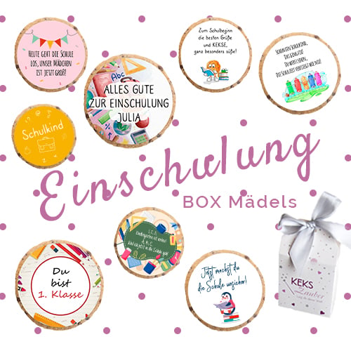 "Personalisierbares Einschulung Mädels" KEKSGeschenkset 
