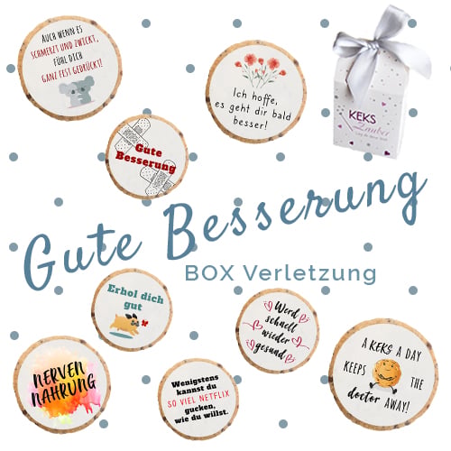"Gute Besserung Box Verletzung" KEKSGeschenkset